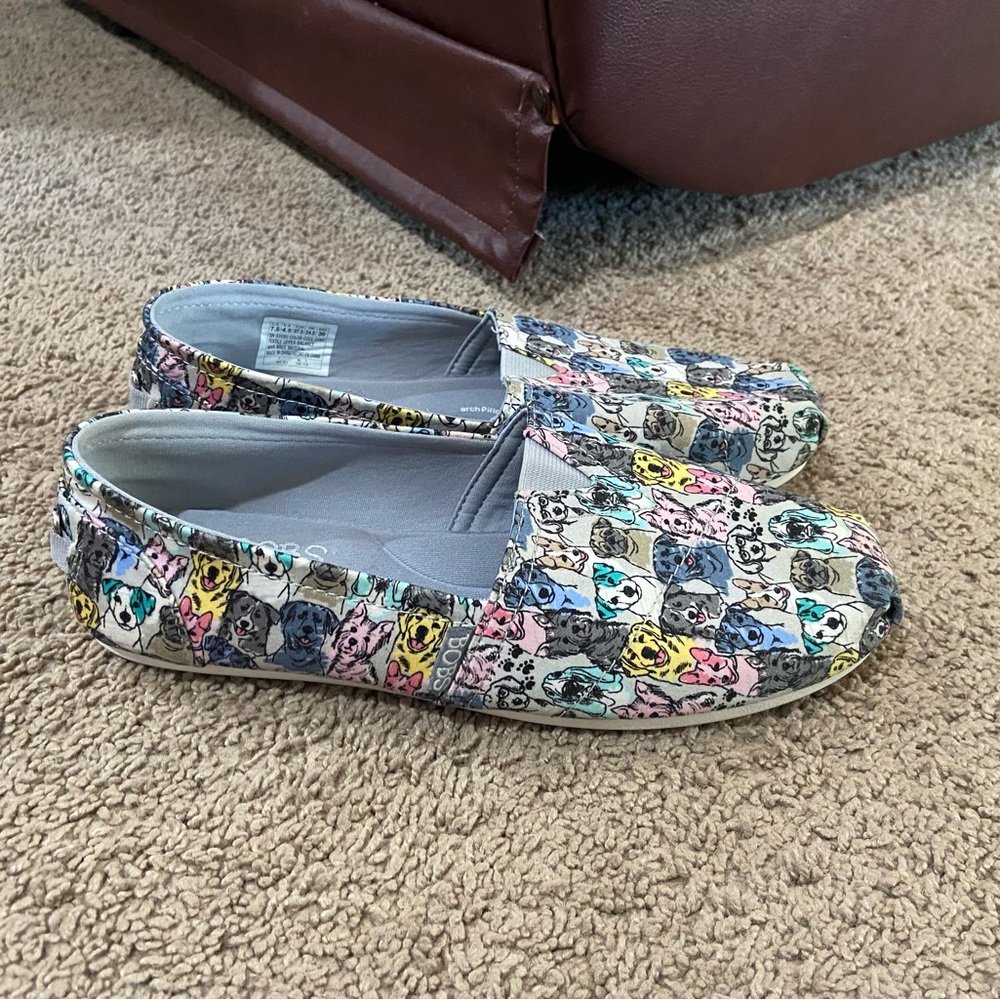 Bobs Skechers Plush Pastel Pups Slip On Sneakers Comfort Memory Foam Women’s 7.5